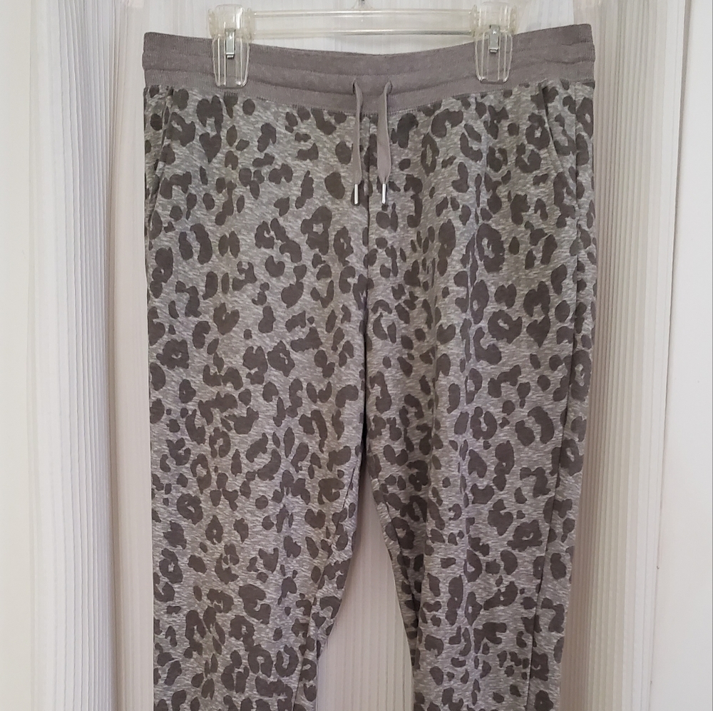 Gray, Leopard Print Joggers/ Sweatpants